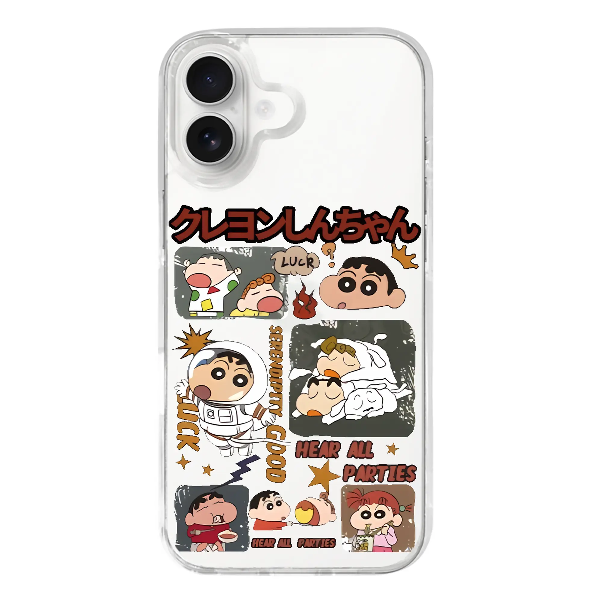 クレヨンしんちゃん グッズ 野原 しんのすけ - iPhone 17シリーズ 透明スマホケース – 薄型・耐衝撃・精密フィット保護カバー